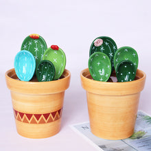 Carica l&#39;immagine nel visualizzatore di Gallery, Cucchiaio dosatore da cucina in ceramica a forma di cactus con base - Utensile domestico carino e funzionale
